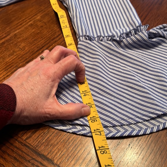 Peasant Top Striped Flowers Size S - Picture 9 of 10